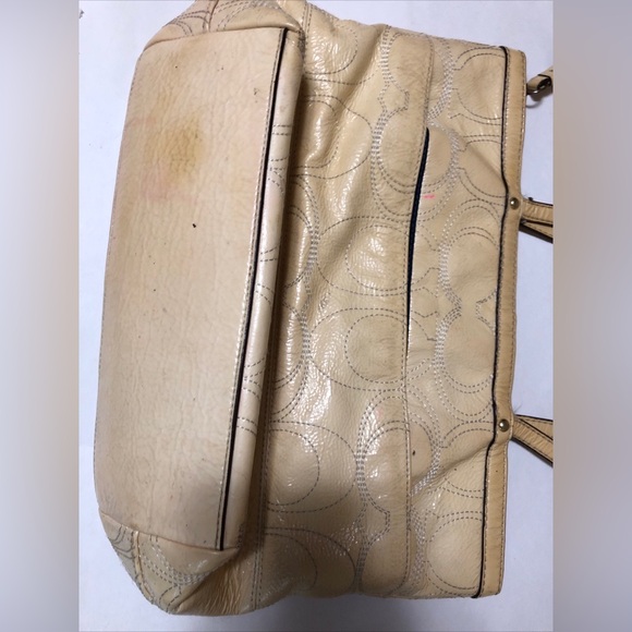 Coach Bag Authentic cream yellow colour genuine leather - Picture 5 of 9